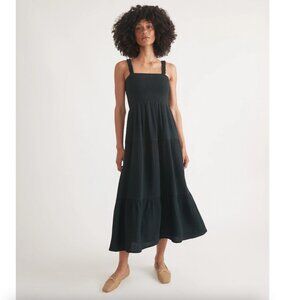 Marine Layer Selene Double Cloth Maxi Dress in Black size large
